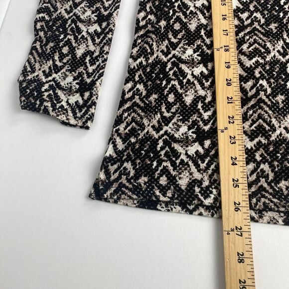 Mario Serrani Italy Top Womens Tan Black Leopard Print Long Sleeve Blouse Size M - Picture 7 of 14